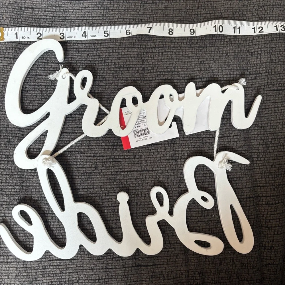 Bride and Groom White Wall Decor